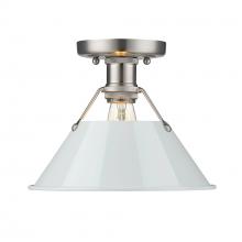  3306-FM PW-DB - Orwell PW Flush Mount in Pewter with Dusky Blue shade